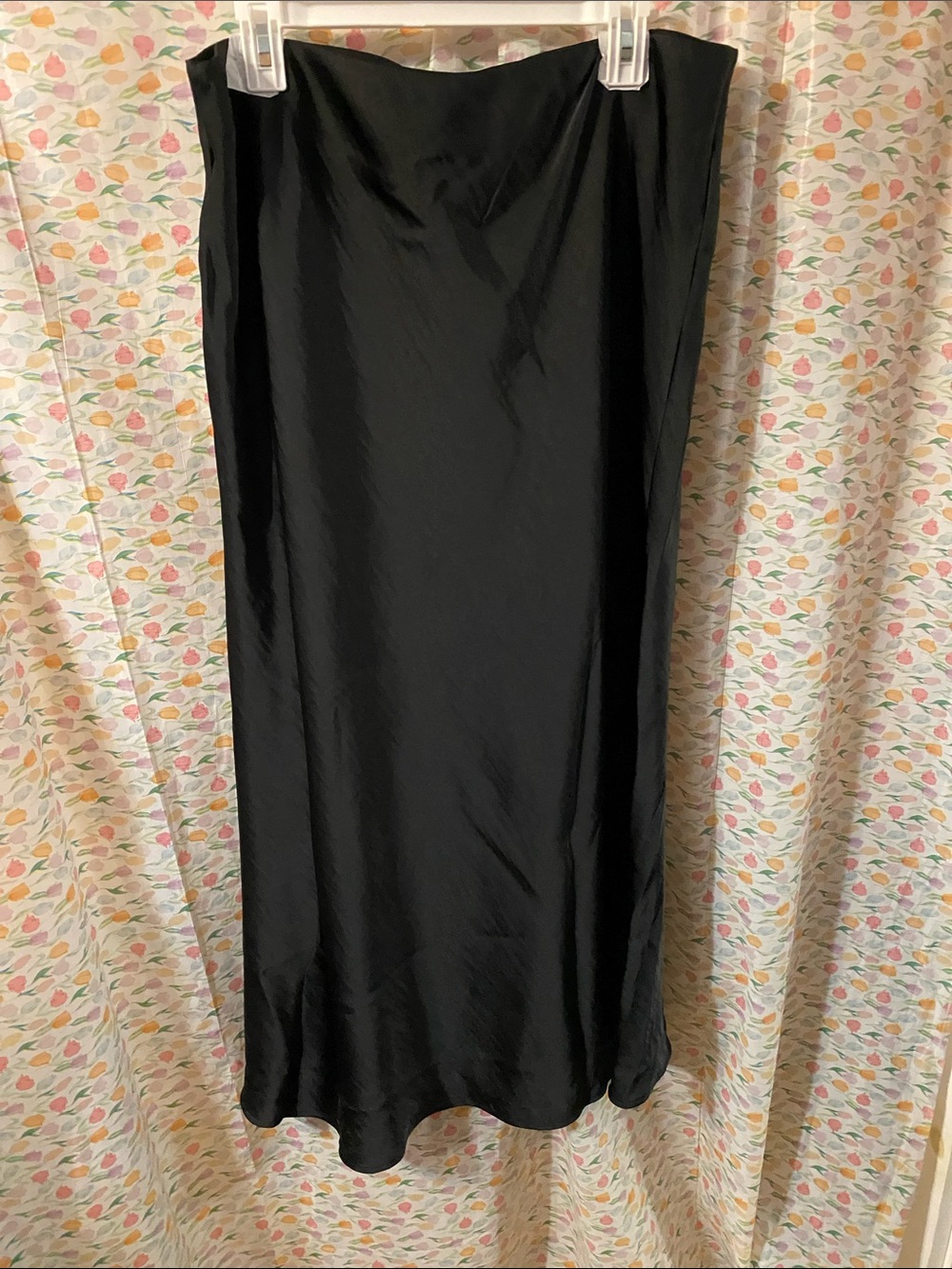 a new day Black Satin Maxi Slip Skirt
